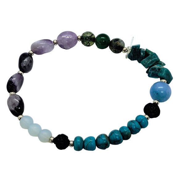 Handmade Stretch bracelet stones crystals - Picture 1 of 2